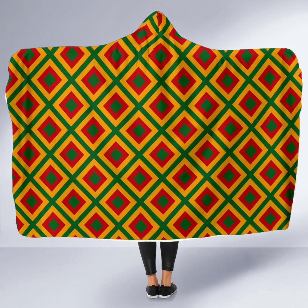 Rasta Reggae Color Cross Hooded Blanket-JTAMIGO.COM