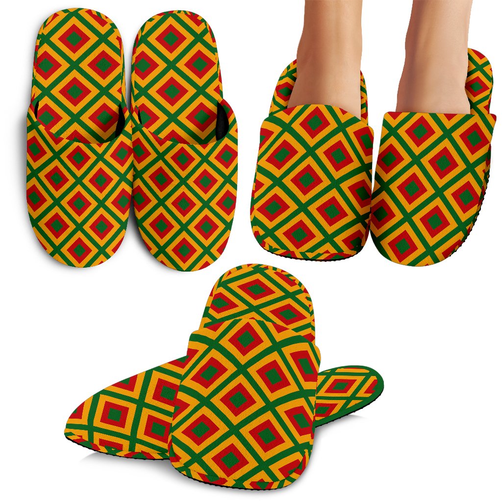 Rasta Reggae Color Cross House Slippers