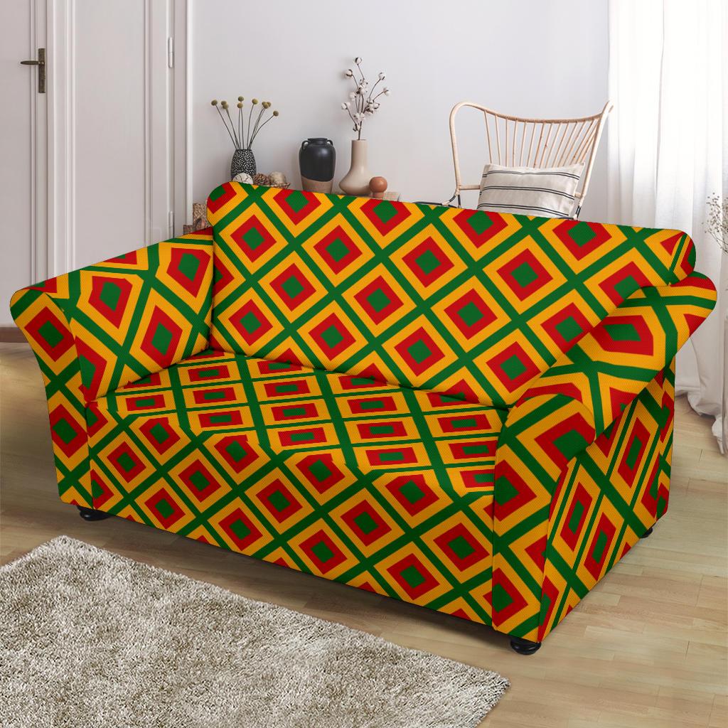 Rasta Reggae Color Cross Loveseat Slipcover-JTAMIGO.COM