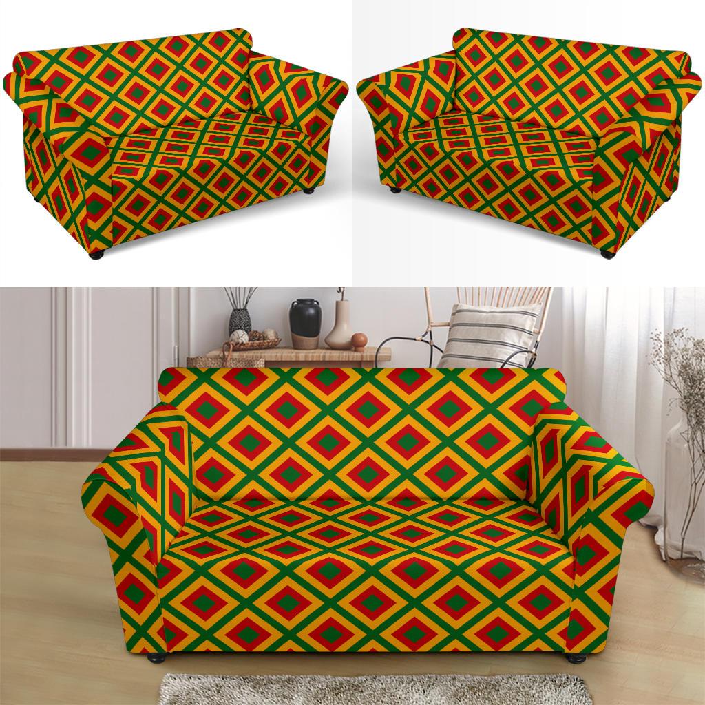 Rasta Reggae Color Cross Loveseat Slipcover-JTAMIGO.COM