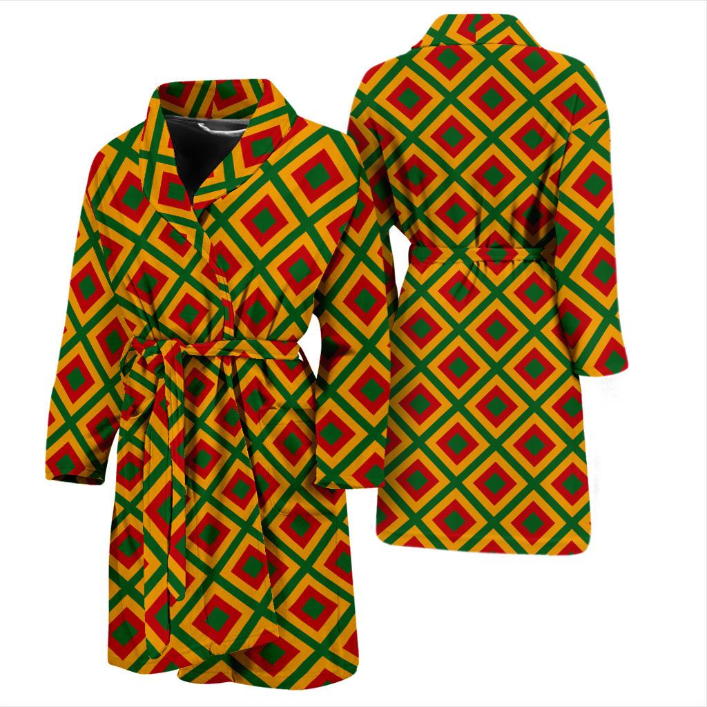 Rasta Reggae Color Cross Men Bath Robe-JTAMIGO.COM