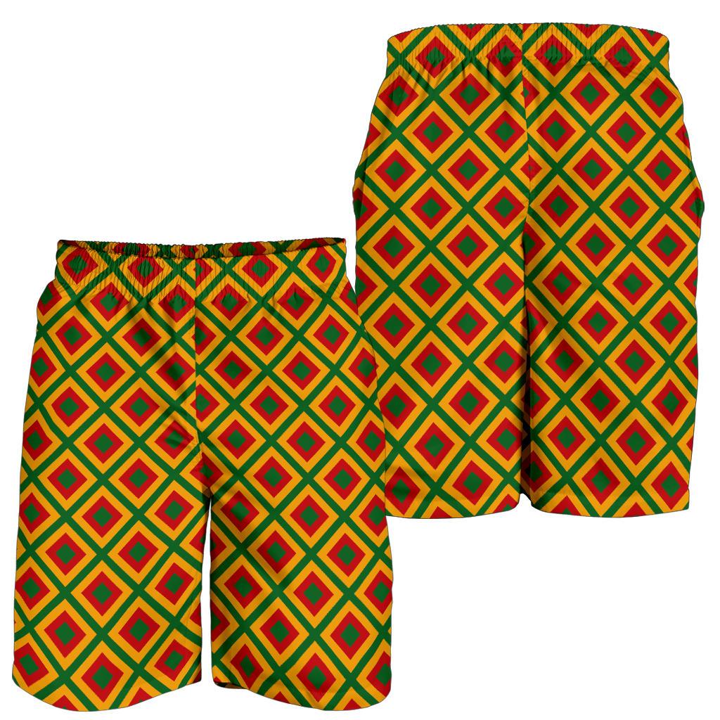 Rasta Reggae Color Cross Mens Shorts-JTAMIGO.COM