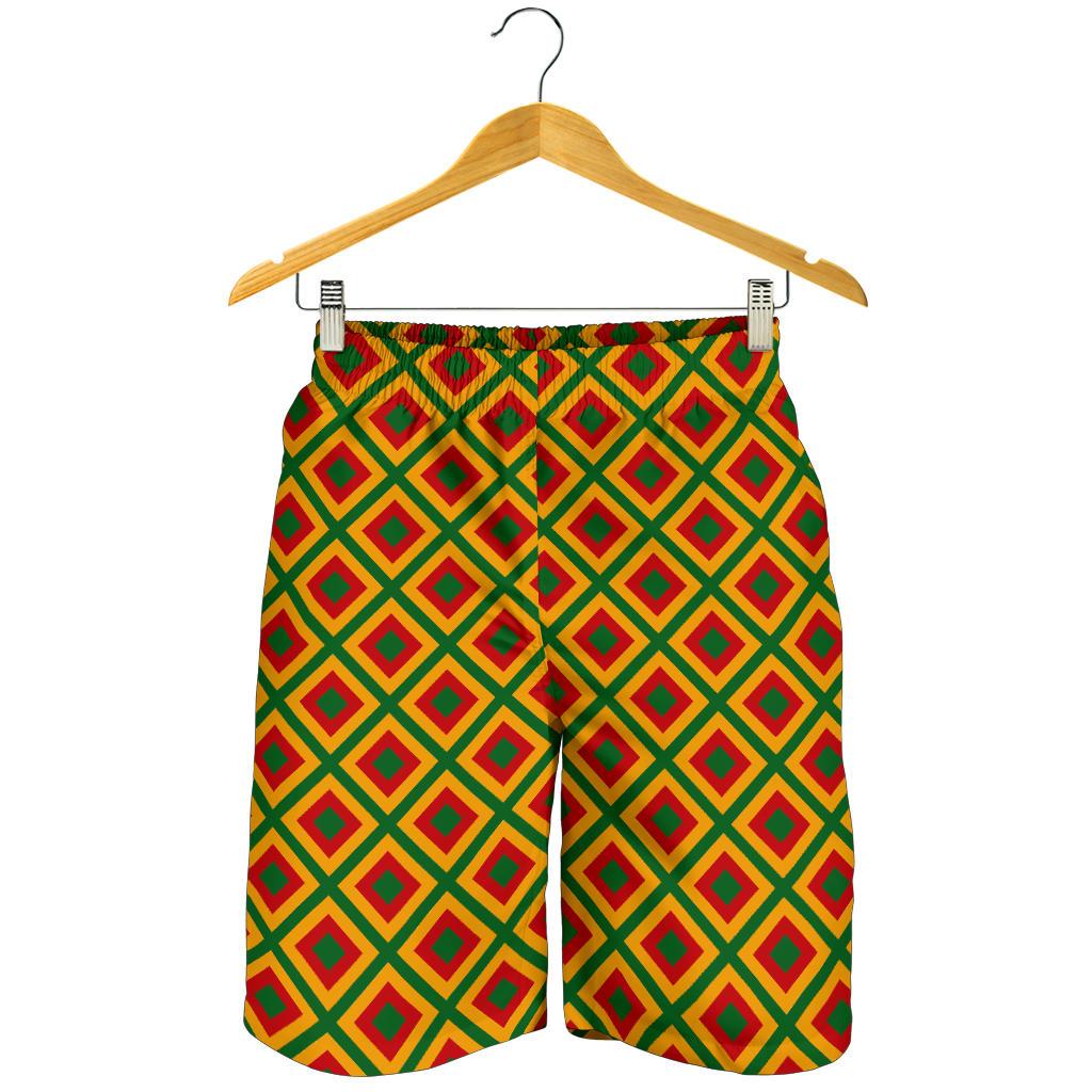 Rasta Reggae Color Cross Mens Shorts-JTAMIGO.COM