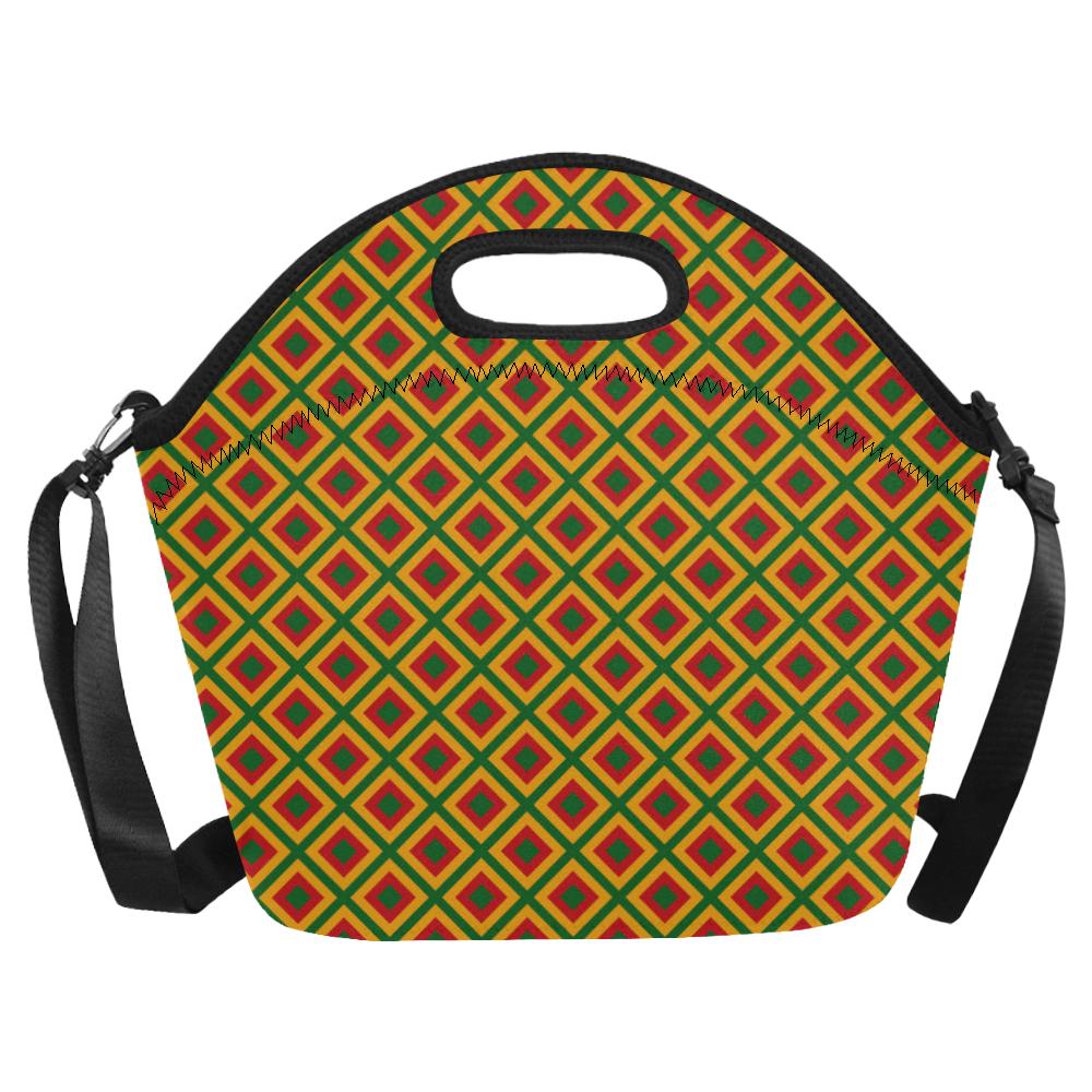 Rasta Reggae Color Cross Neoprene Lunch Bag (Model 1669)(Large)-JTAMIGO.COM