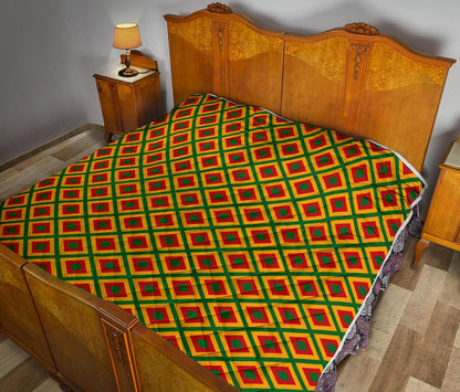 Rasta Reggae Color Cross Premium Quilt-JTAMIGO.COM