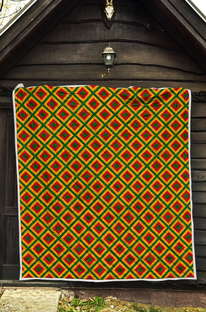 Rasta Reggae Color Cross Premium Quilt-JTAMIGO.COM
