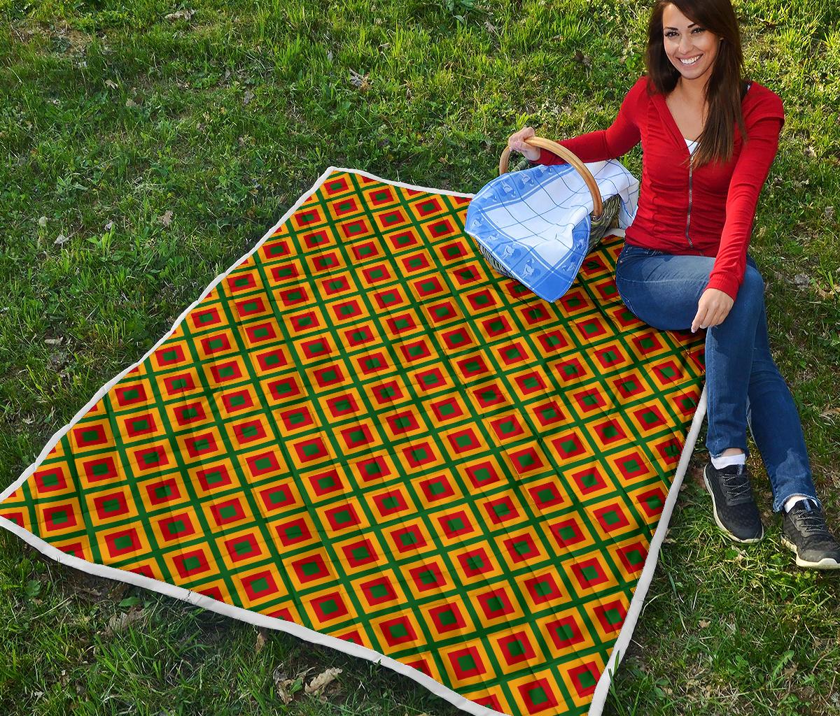 Rasta Reggae Color Cross Premium Quilt-JTAMIGO.COM