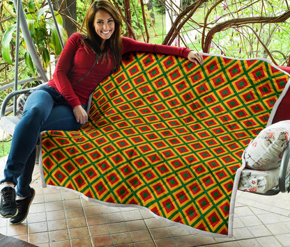 Rasta Reggae Color Cross Premium Quilt-JTAMIGO.COM