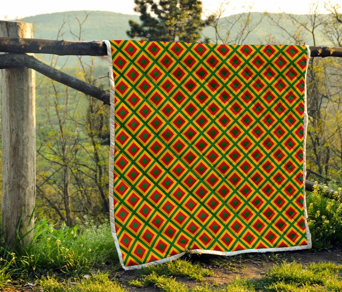 Rasta Reggae Color Cross Premium Quilt-JTAMIGO.COM