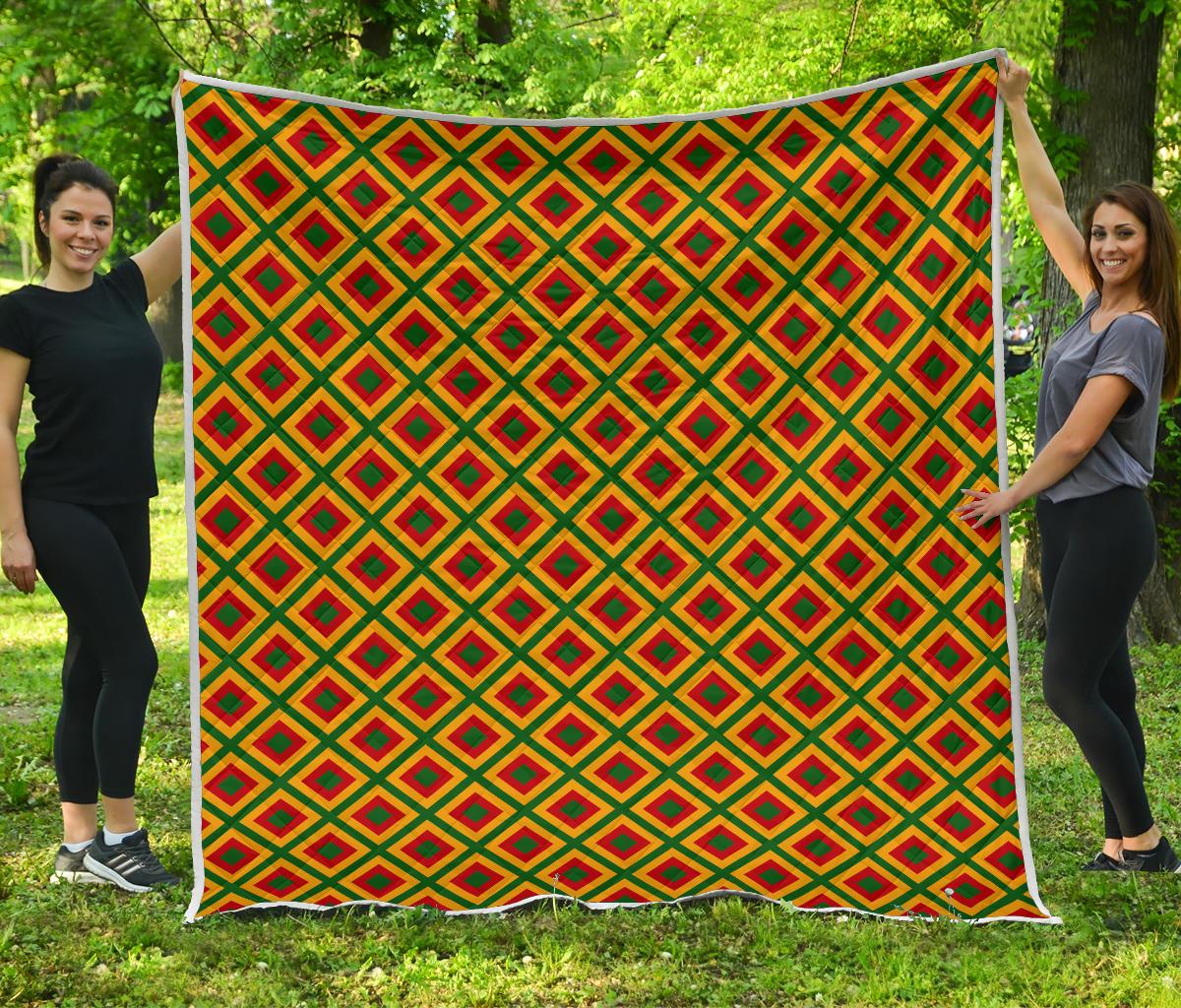 Rasta Reggae Color Cross Premium Quilt-JTAMIGO.COM