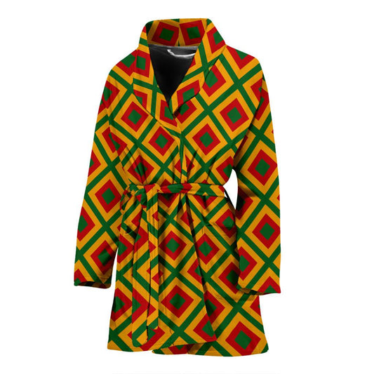 Rasta Reggae Color Cross Women Bath Robe-JTAMIGO.COM