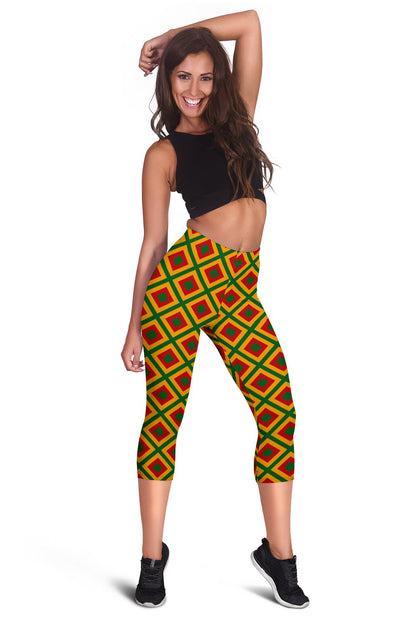 Rasta Reggae Color Cross Women Capris