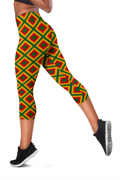 Rasta Reggae Color Cross Women Capris