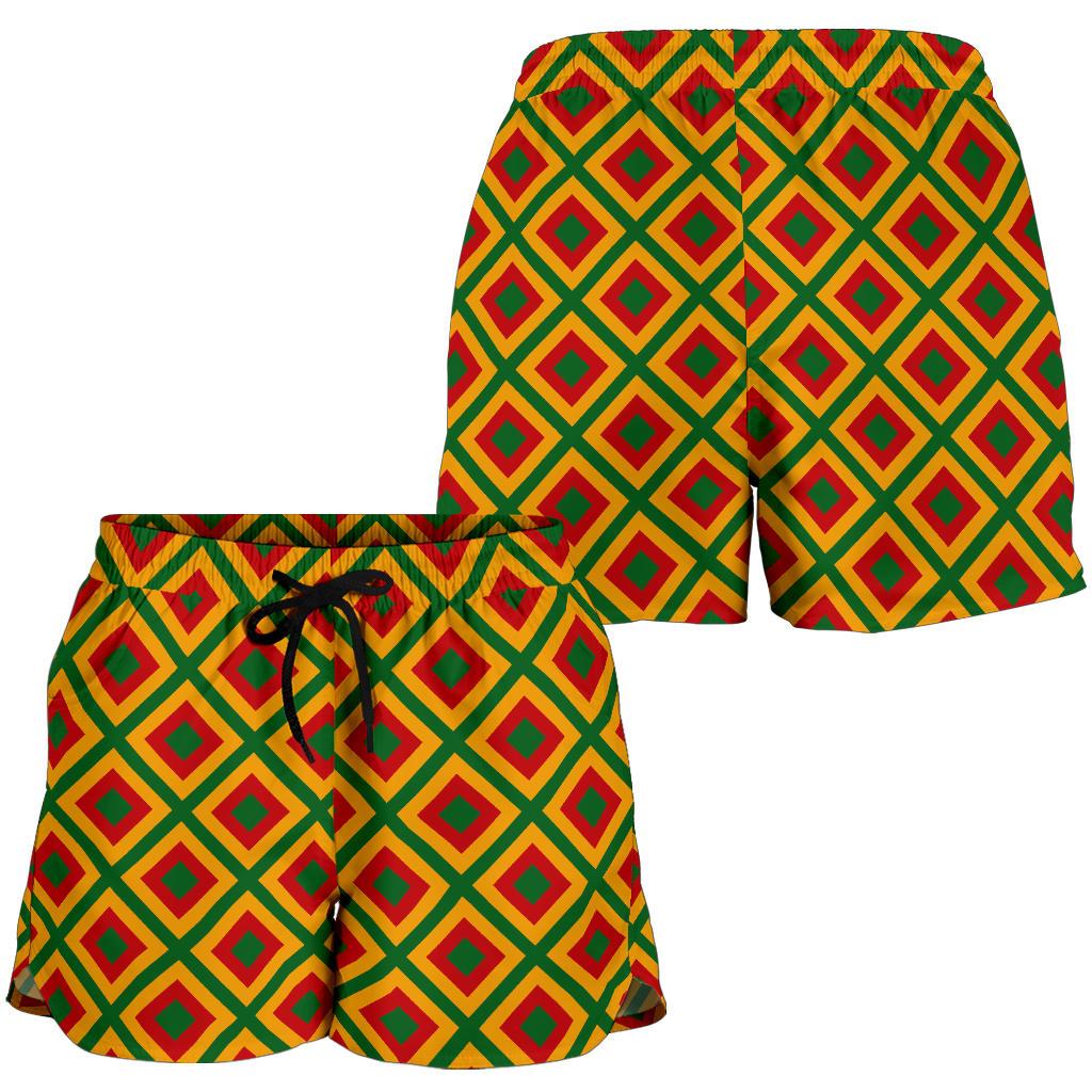 Rasta Reggae Color Cross Women Shorts-JTAMIGO.COM