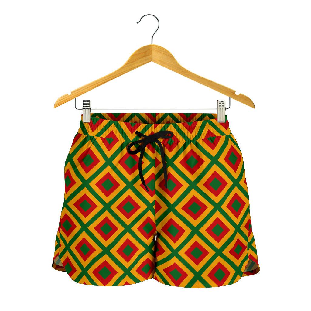 Rasta Reggae Color Cross Women Shorts-JTAMIGO.COM