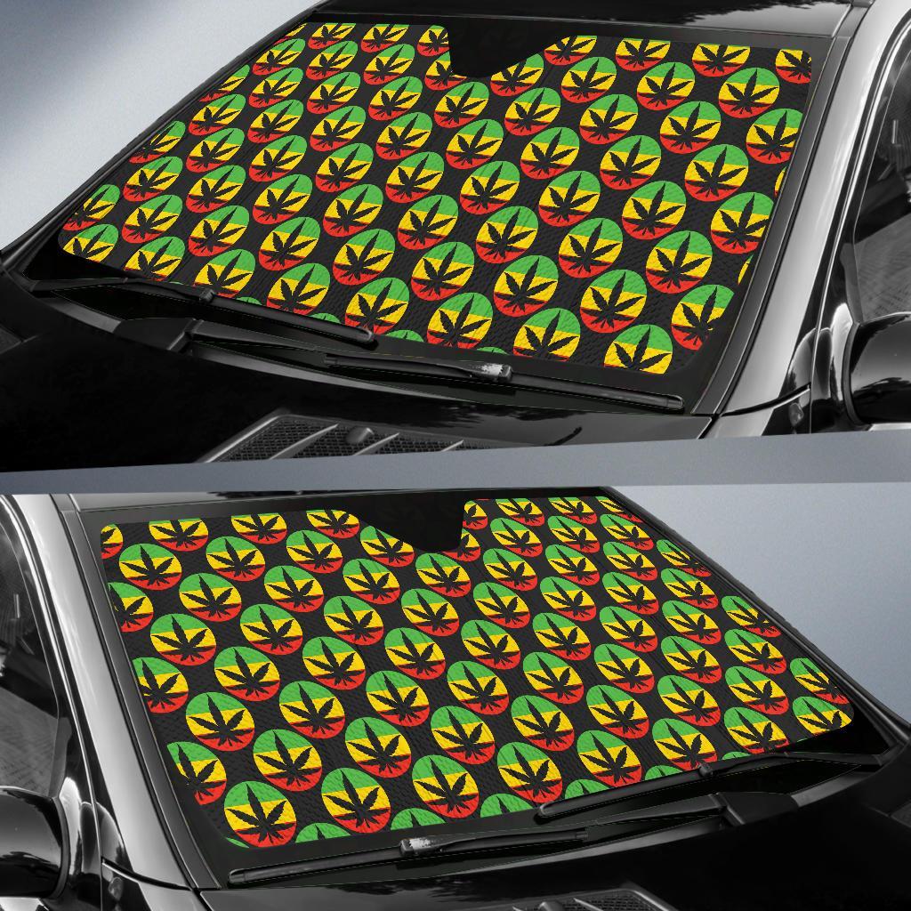 Rasta Reggae Color Design Car Sun Shade For Windshield