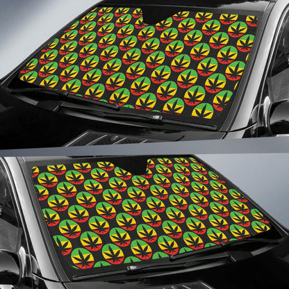 Rasta Reggae Color Design Car Sun Shade For Windshield