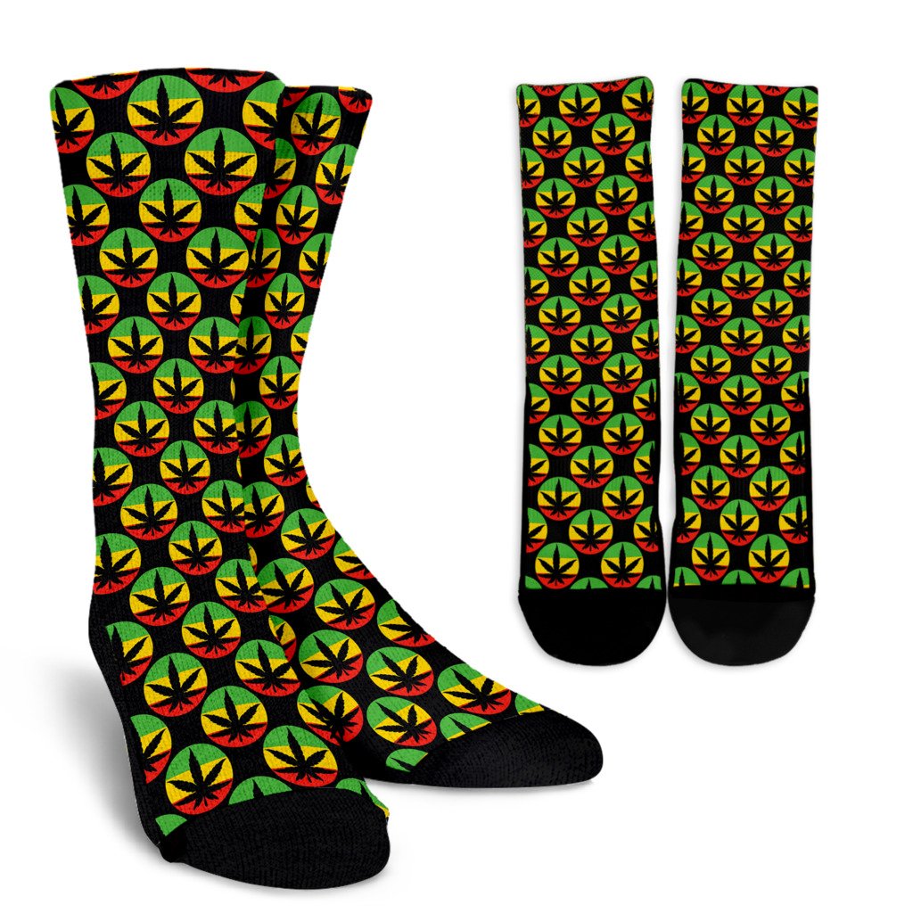 Rasta Reggae Color Design Crew Socks