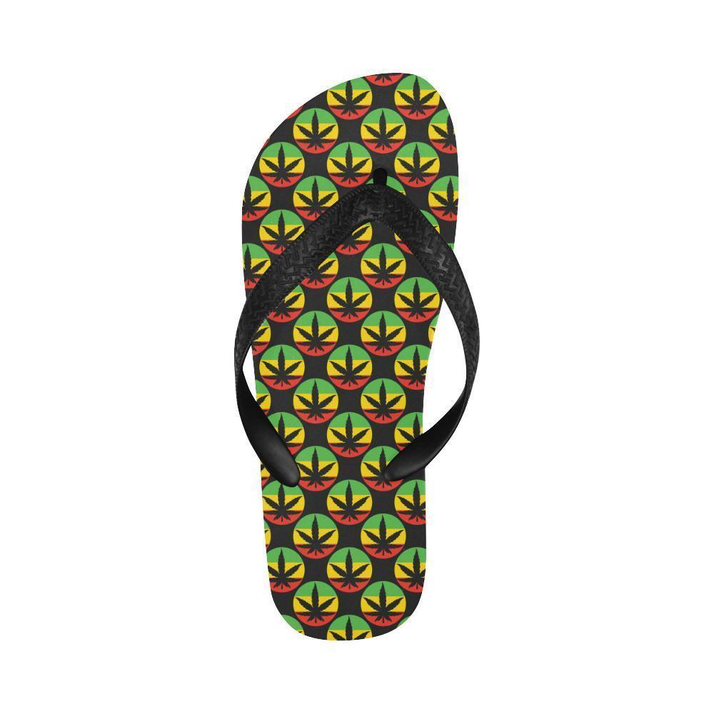 Rasta Reggae Color Design Flip Flops-JTAMIGO.COM