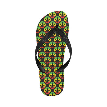Rasta Reggae Color Design Flip Flops-JTAMIGO.COM