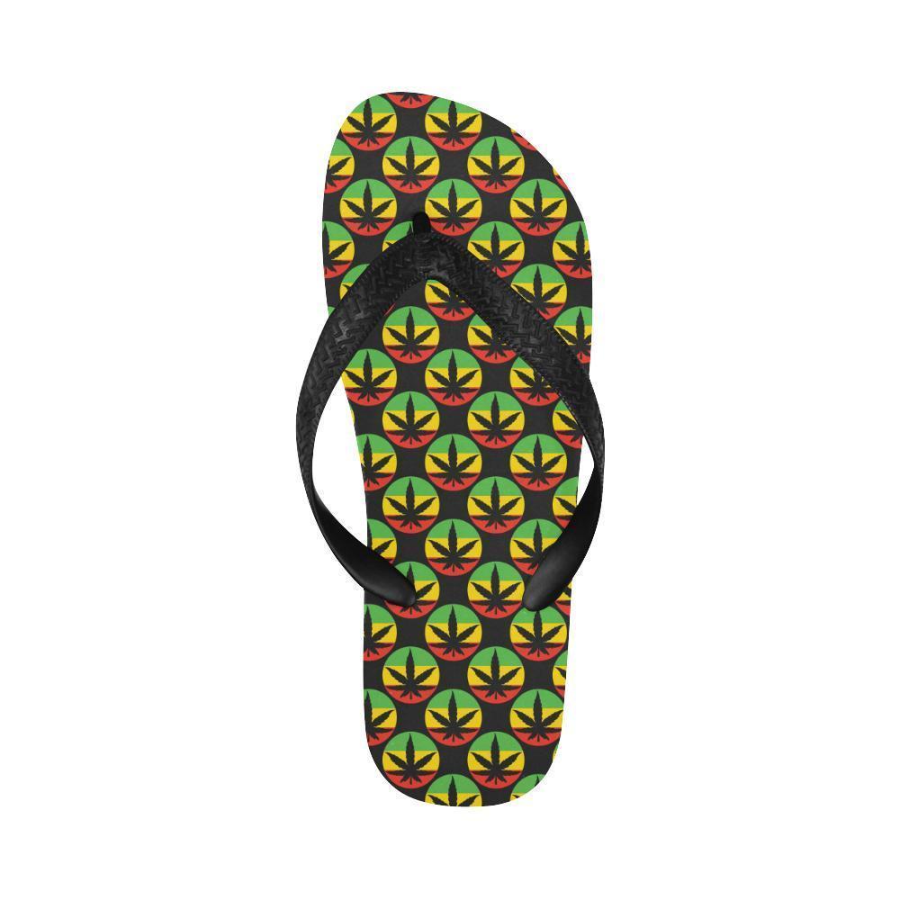 Rasta Reggae Color Design Flip Flops-JTAMIGO.COM