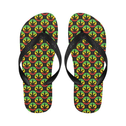 Rasta Reggae Color Design Flip Flops-JTAMIGO.COM