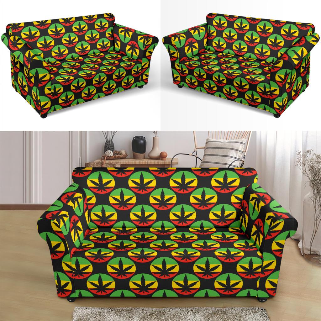 Rasta Reggae Color Design Loveseat Slipcover-JTAMIGO.COM