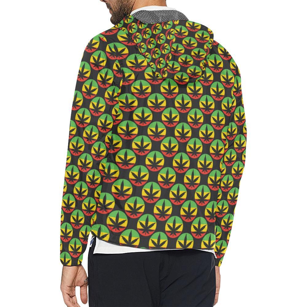 Rasta Reggae Color Design Men Windbreaker Jacket-JTAMIGO.COM
