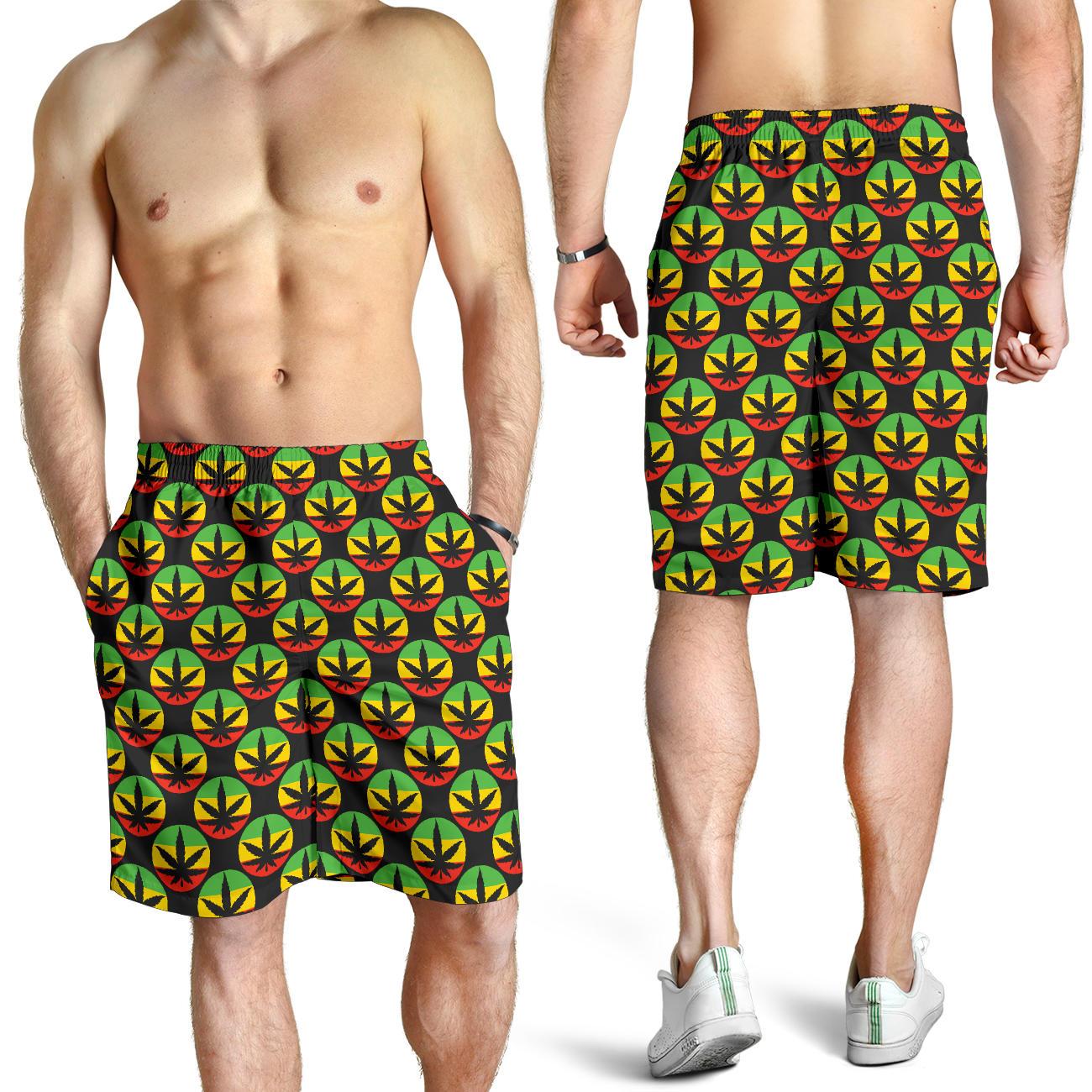 Rasta Reggae Color Design Mens Shorts-JTAMIGO.COM