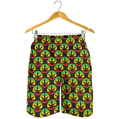 Rasta Reggae Color Design Mens Shorts-JTAMIGO.COM