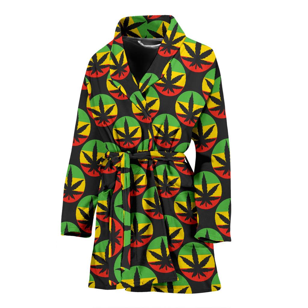 Rasta Reggae Color Design Women Bath Robe-JTAMIGO.COM