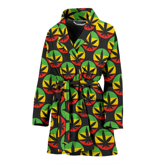 Rasta Reggae Color Design Women Bath Robe-JTAMIGO.COM