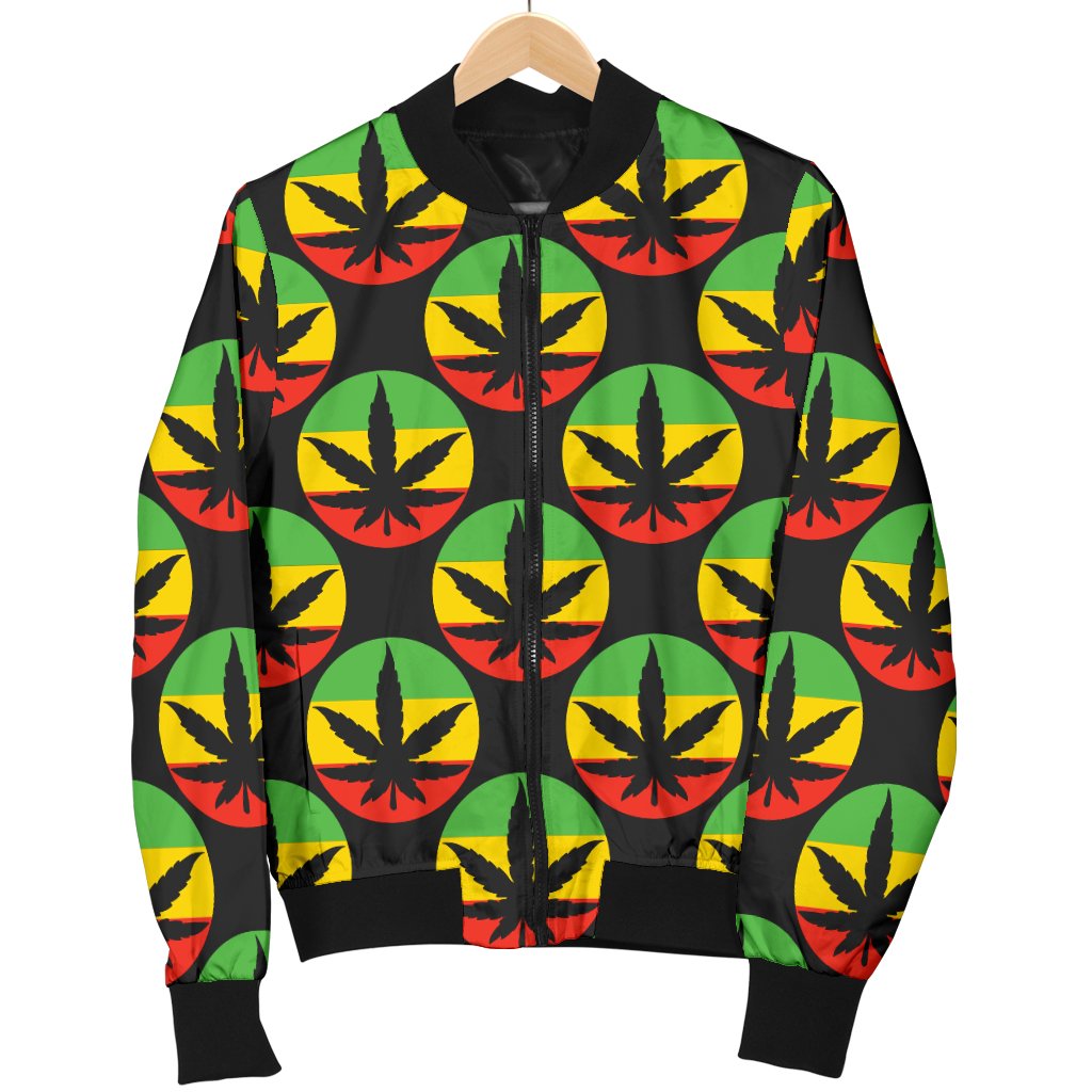 Rasta Reggae Color Design Women Casual Bomber Jacket