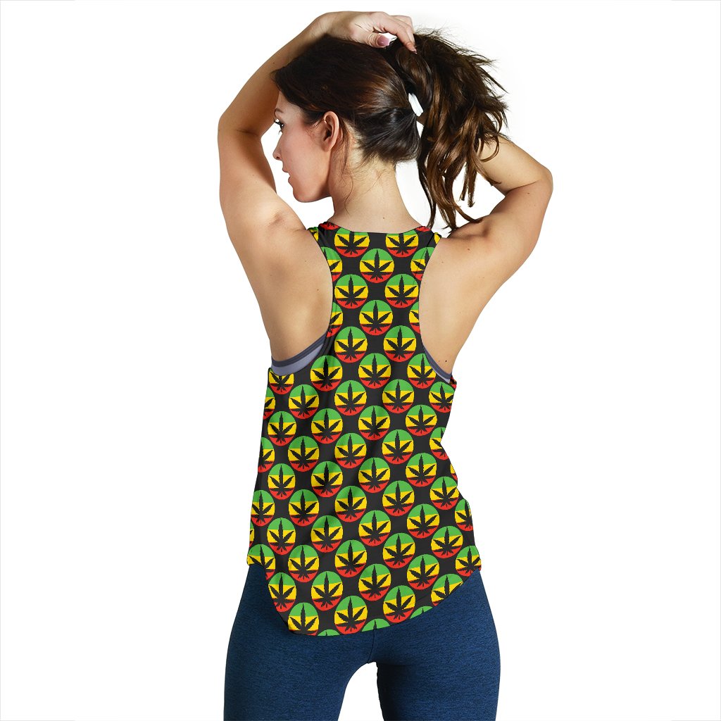 Rasta Reggae Color Design Women Racerback Tank Top
