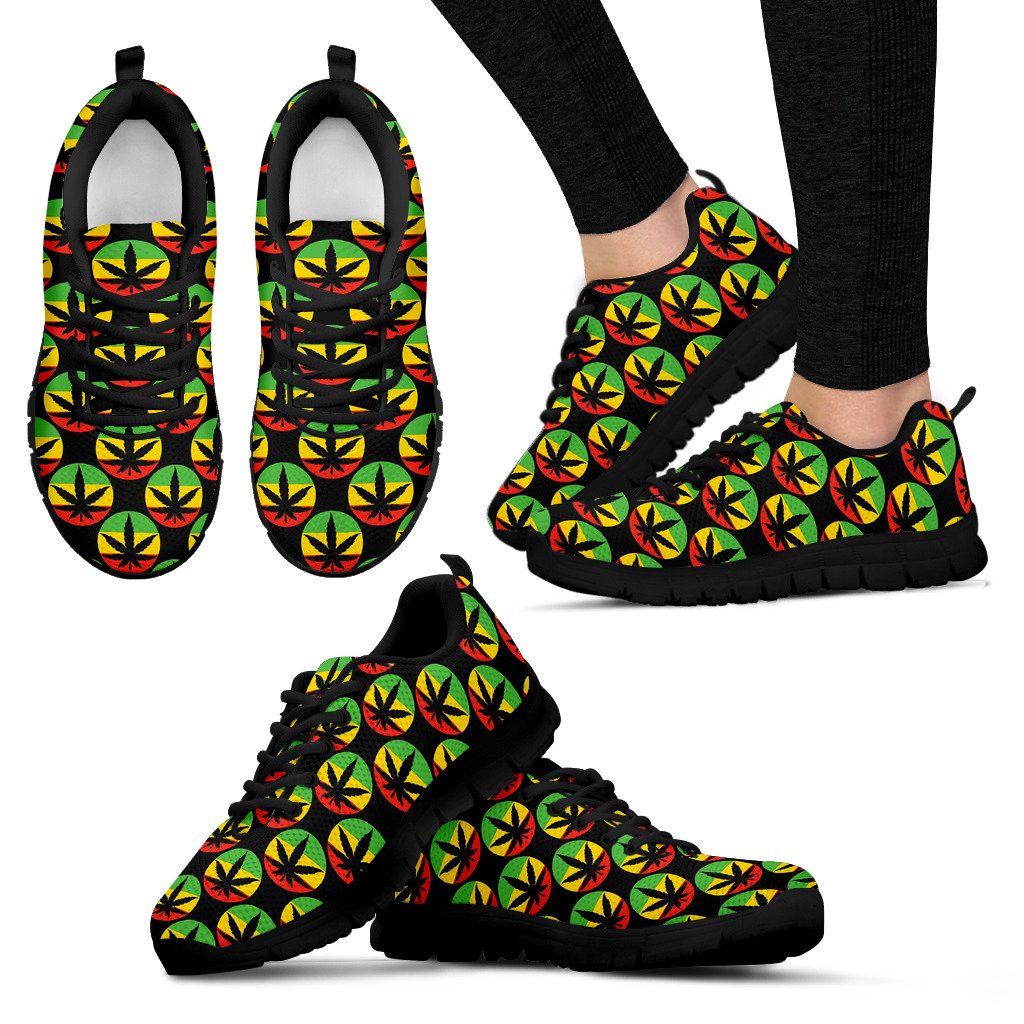 Rasta Reggae Color Design Women Sneakers Shoes