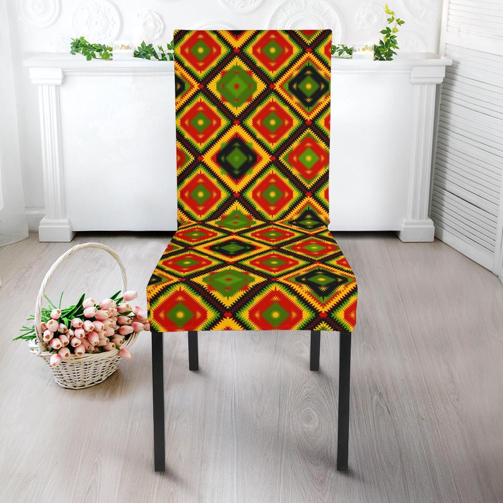 Rasta Reggae Color Pattern Dining Chair Slipcover-JTAMIGO.COM