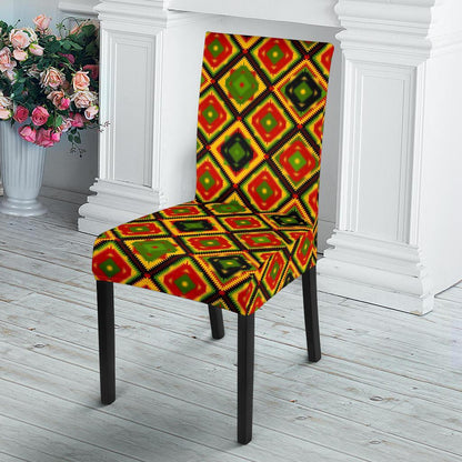 Rasta Reggae Color Pattern Dining Chair Slipcover-JTAMIGO.COM