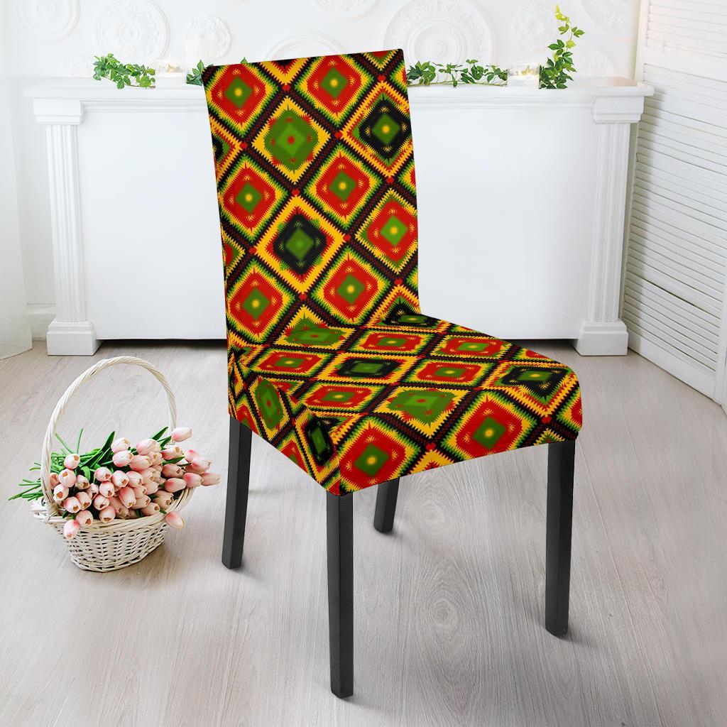 Rasta Reggae Color Pattern Dining Chair Slipcover-JTAMIGO.COM