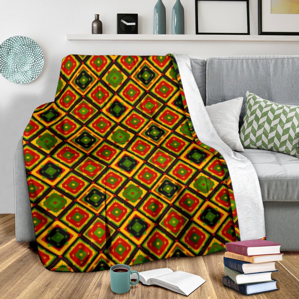 Rasta Reggae Color Pattern Fleece Blanket