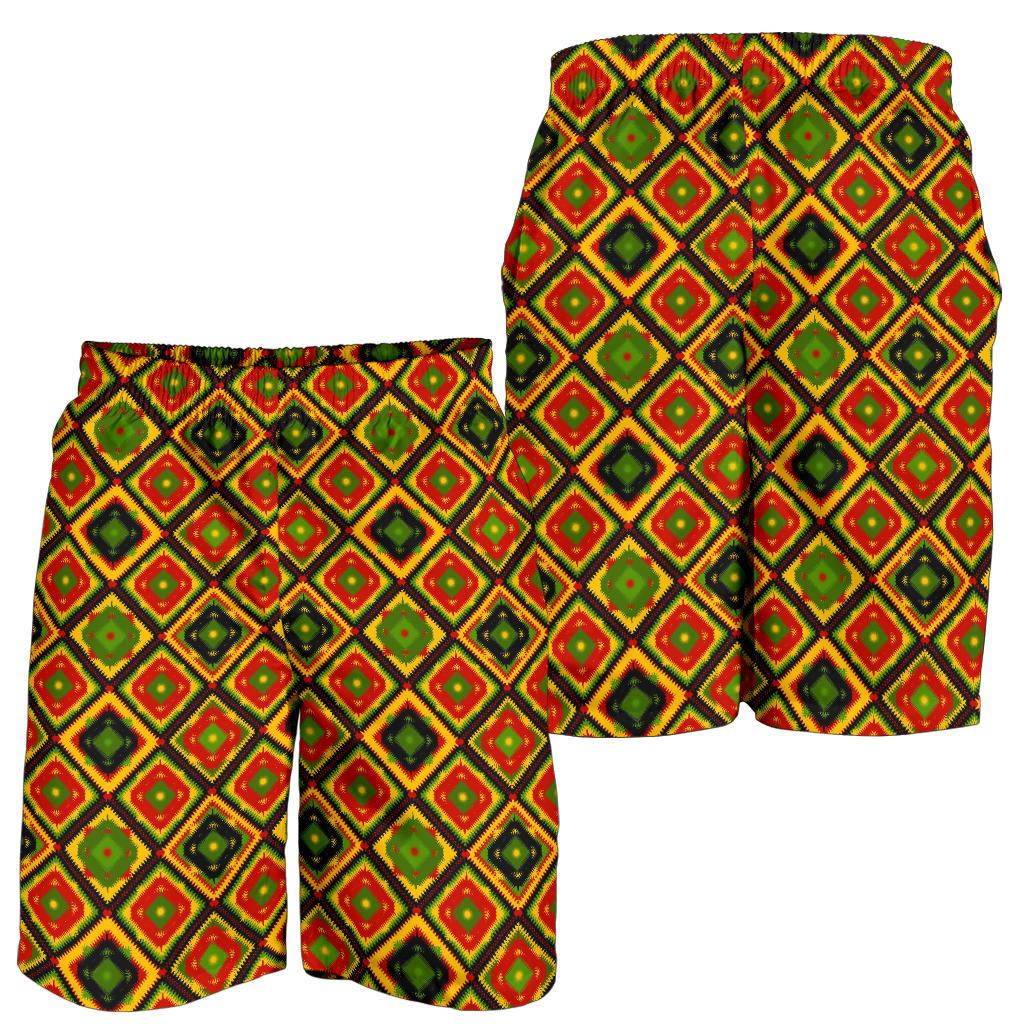 Rasta Reggae Color Pattern Mens Shorts-JTAMIGO.COM