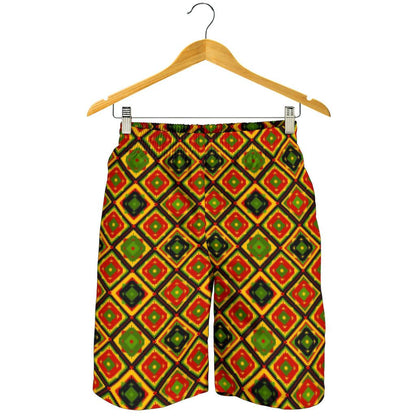 Rasta Reggae Color Pattern Mens Shorts-JTAMIGO.COM