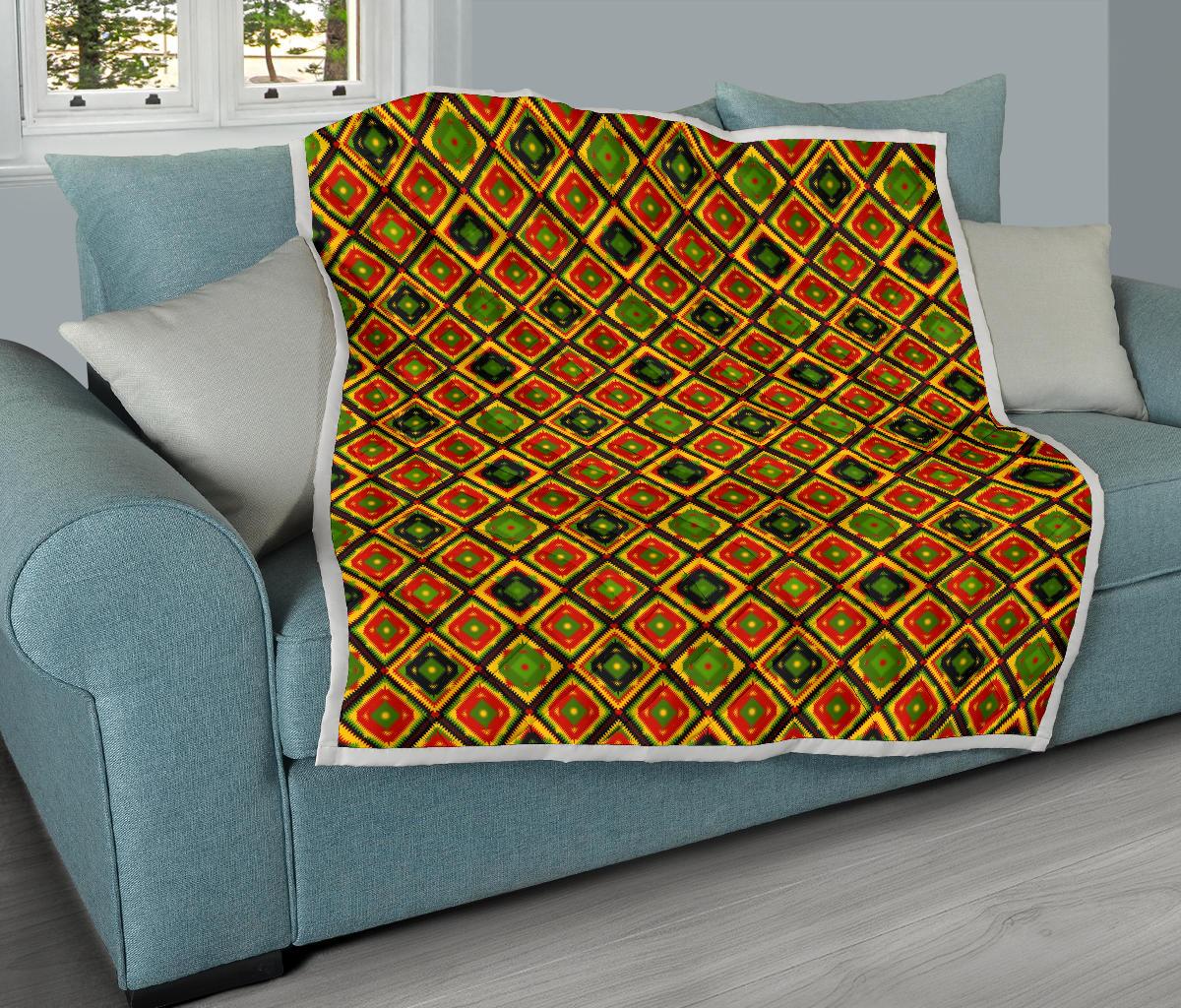 Rasta Reggae Color Pattern Premium Quilt-JTAMIGO.COM