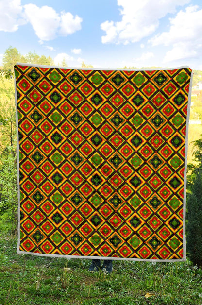 Rasta Reggae Color Pattern Premium Quilt-JTAMIGO.COM