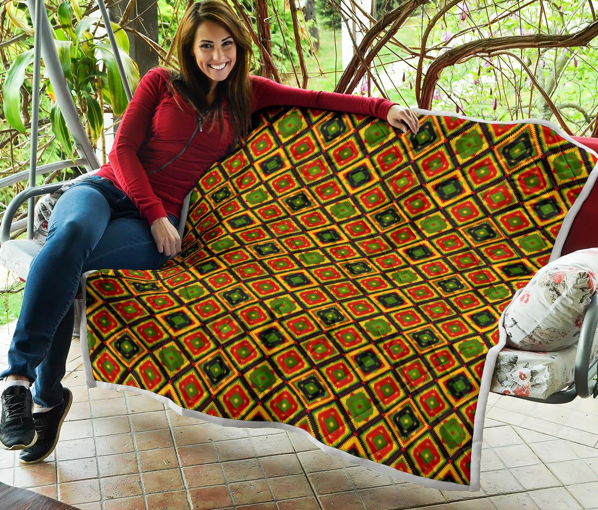 Rasta Reggae Color Pattern Premium Quilt-JTAMIGO.COM