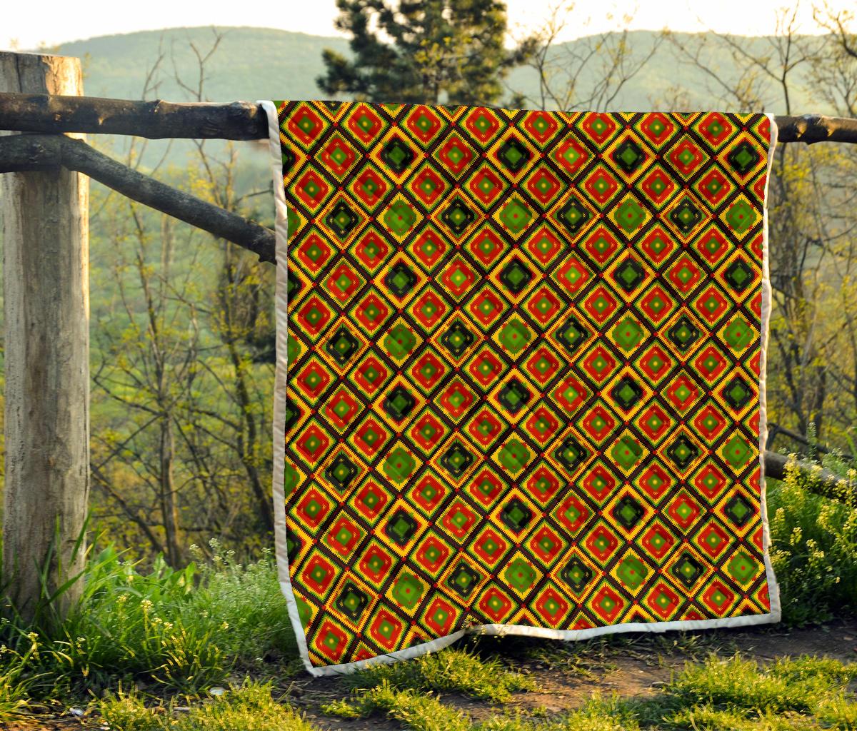 Rasta Reggae Color Pattern Premium Quilt-JTAMIGO.COM