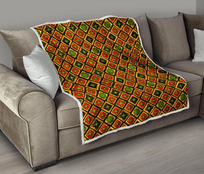 Rasta Reggae Color Pattern Premium Quilt-JTAMIGO.COM