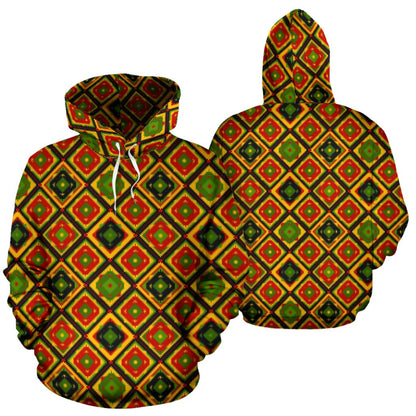 Rasta Reggae Color Pattern Pullover Hoodie