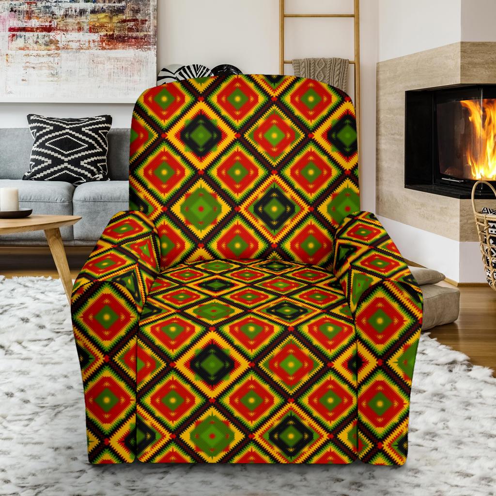 Rasta Reggae Color Pattern Single Sofa Slipcover -JTAMIGO.COM