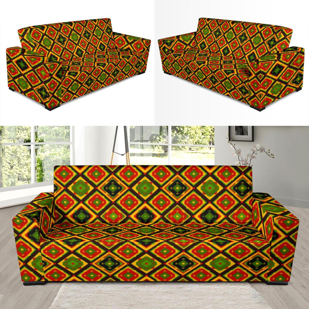 Rasta Reggae Color Pattern Sofa Slipcover-JTAMIGO.COM