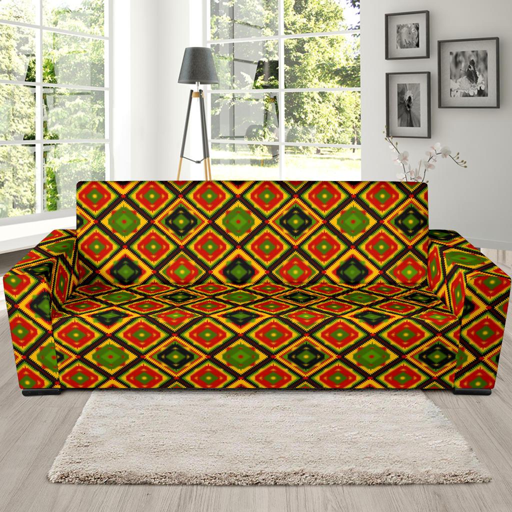 Rasta Reggae Color Pattern Sofa Slipcover-JTAMIGO.COM